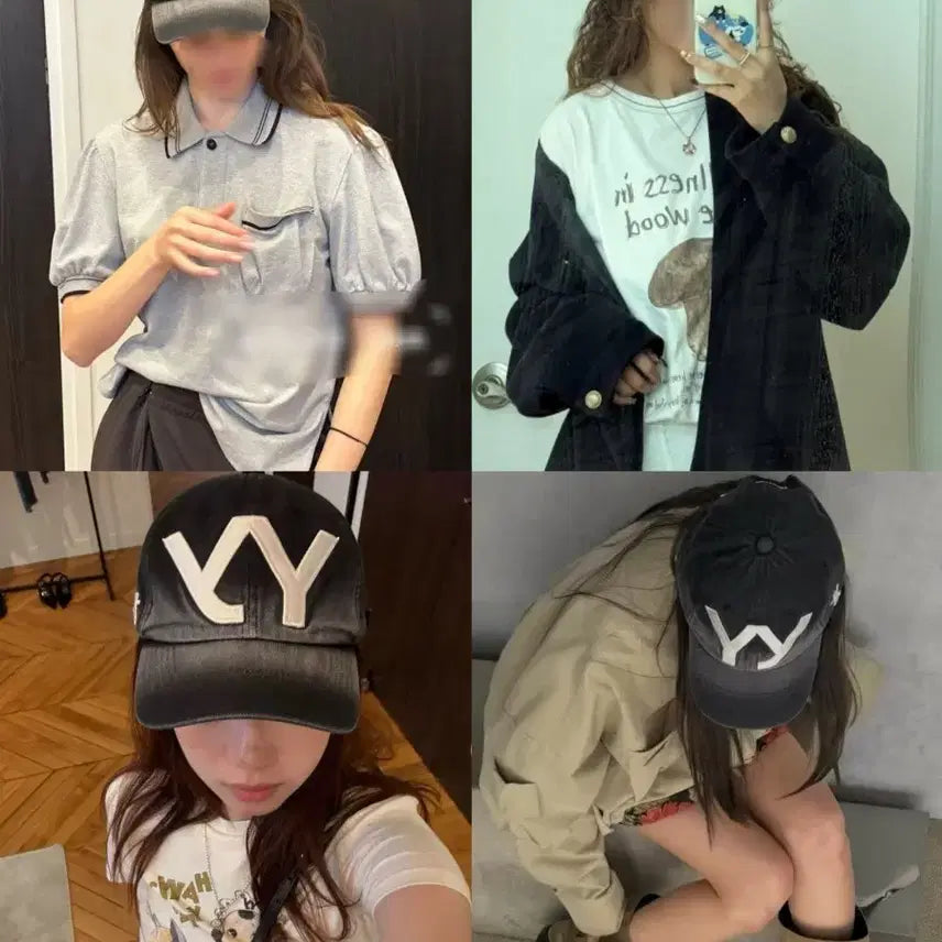 [BUNJANG] OpenYY Gradient Black Ball Cap Hat / 오픈와이와이 그라디언트 그라데이션 블랙 볼캡 모자