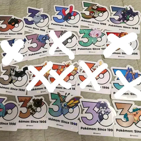 [BUNJANG] Pokemon 30th Anniversary Stickers / (일괄)포켓몬 30주년 기념 스티커 판매