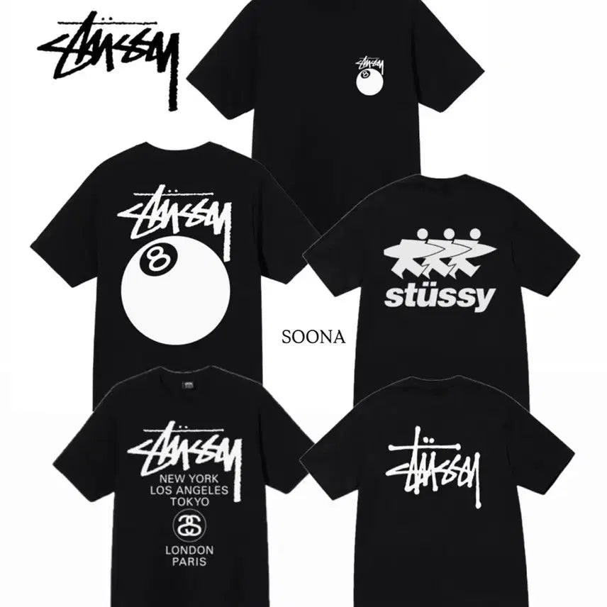 [BUNJANG] Stussy Unisex Short Sleeve T-Shirt / [한정수량]스튜시 반팔 티셔츠 남녀공용 무료배송