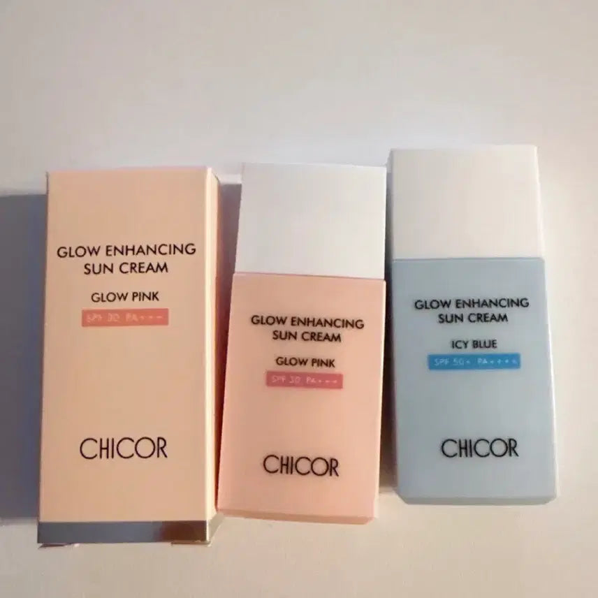[BUNJANG] Chicor Glow Enhancing Sun Cream (Pink/Blue) / 시코르 글로우 인핸싱 선크림 (핑크/블루)