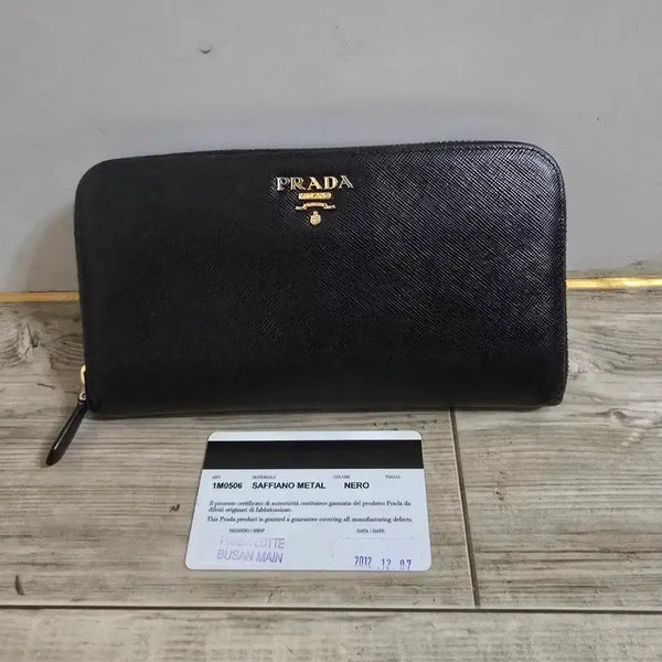 [BUNJANG] Prada Saffiano Wallet Black / (정품/S급)프라다 사피아노 블랙 장지갑