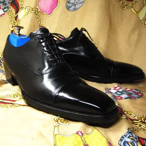 [BUNJANG] Stefano Bi Polished Calfskin Straight Tip Oxford Shoes / 이태리명품 스테피노비 블랙 폴리쉬드카프스킨 스트레이트팁 옥스포드 260