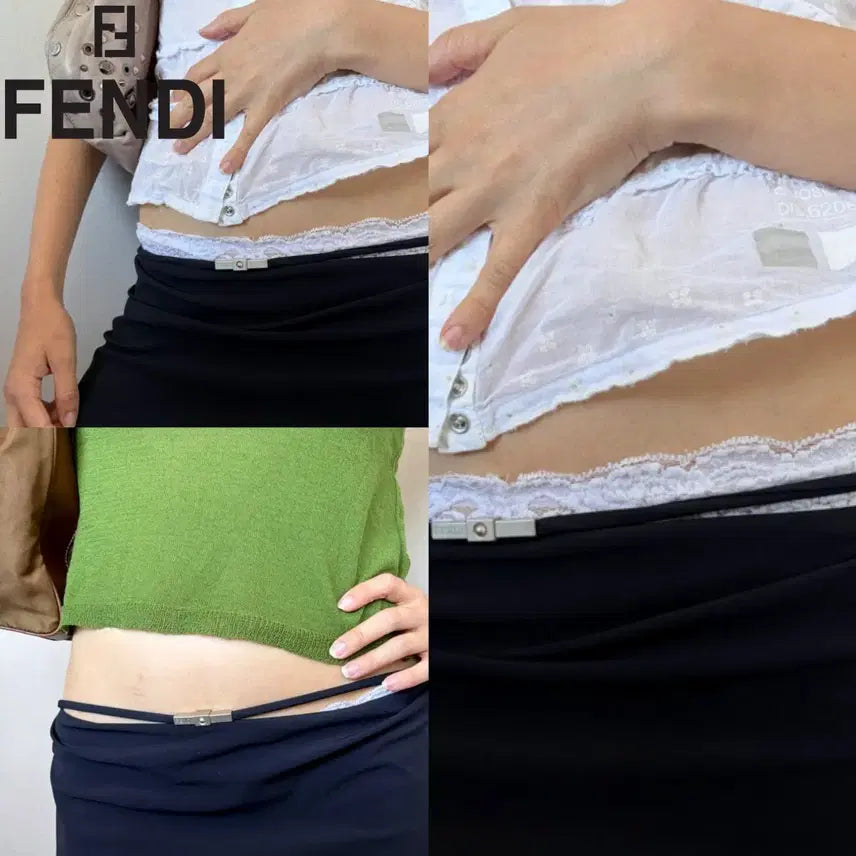[BUNJANG] Fendi 90s Strap Logo Skirt / Fendi 90s