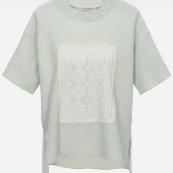 [BUNJANG] Thursday Island Lace Jacquard Pullover Short Sleeve T-Shirt (S) / 미착용 S 레이스 쟈가드 풀오버 반팔티 써스데이아일랜드