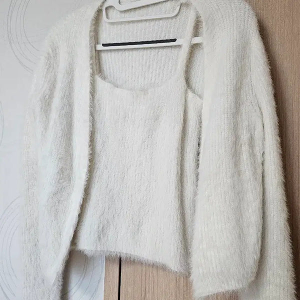 [BUNJANG] Angora Knit Set (Bustier + Cardigan) / 앙고라 니트 세트