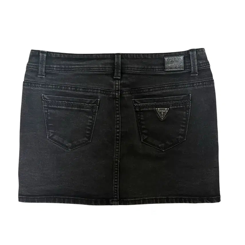 [BUNJANG] Guess Low-Rise Black Denim Mini Skirt / Guess 게스 로우라이즈 흑청 미니스커트