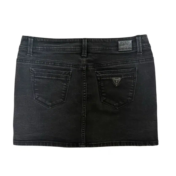 [BUNJANG] Guess Low-Rise Black Denim Mini Skirt / Guess 게스 로우라이즈 흑청 미니스커트