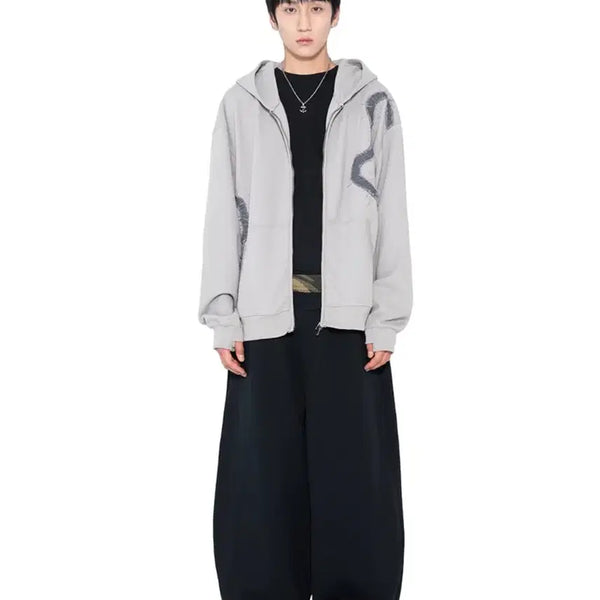 [BUNJANG] Xtonez Embroidered Waffle Zip-Up Hoodie (New with Tags) / 엑스톤즈 후드집업 m (택달린 새상품)