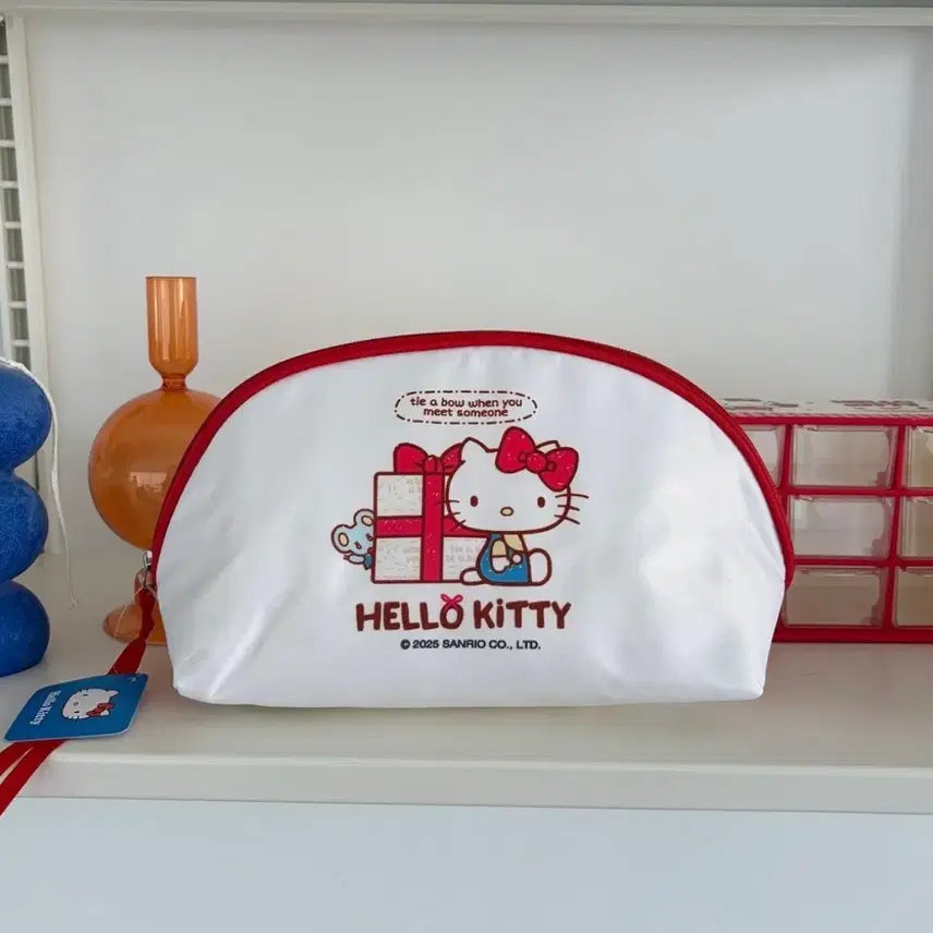 [BUNJANG] Hello Kitty Pouch White Red Line / 헬로키티 파우치 화이트 레드라인