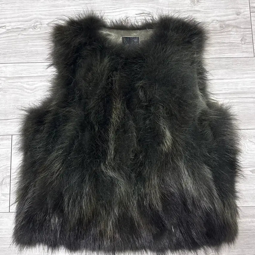 [BUNJANG] LEEGA Natural Raccoon Fur Vest Black M / 리가 천연너구리 모피 LEEGA 블랙 퍼 베스트 조끼 M