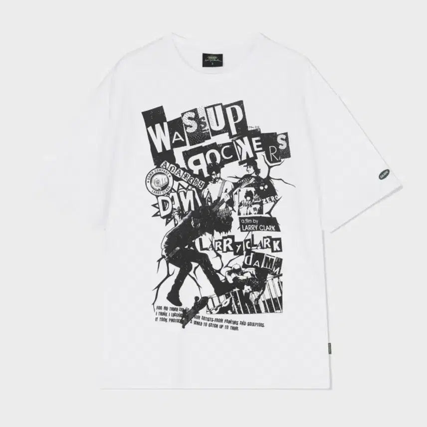 [BUNJANG] DAMP Larry Clark Short Sleeve T-Shirt White / 댐프 화이트 래리클락 반팔 티셔츠