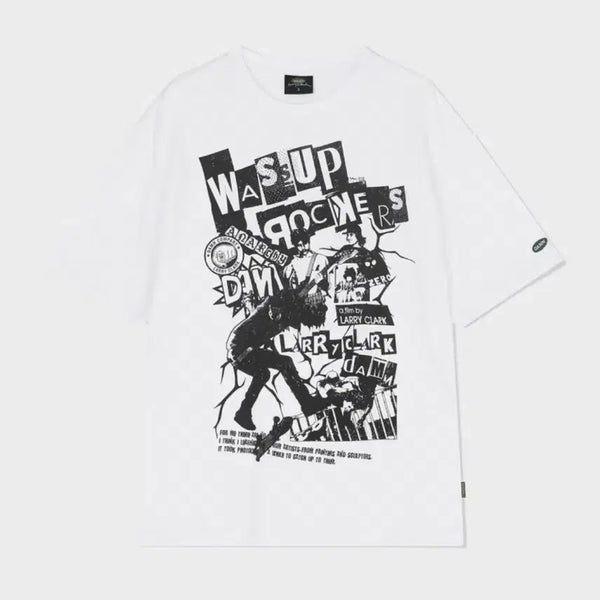[BUNJANG] DAMP Larry Clark Short Sleeve T-Shirt White / 댐프 화이트 래리클락 반팔 티셔츠