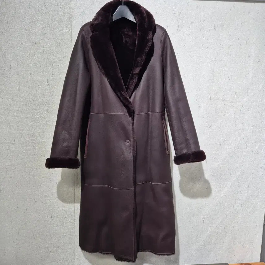[BUNJANG] Genuine Leather Mustang Long Coat / 양가죽무스탕 롱코트