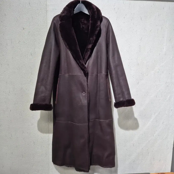 [BUNJANG] Genuine Leather Mustang Long Coat / 양가죽무스탕 롱코트