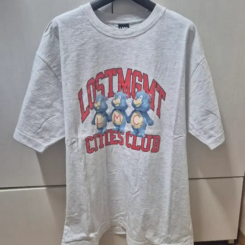 [BUNJANG] LMC Bear Short Sleeve T-Shirt - Mélange Grey, L / LMC 곰돌이 반팔 티셔츠 멜란지 그레이 L