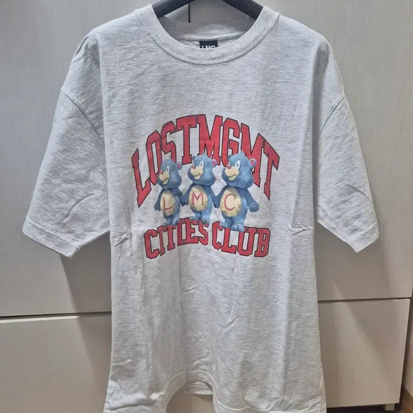 [BUNJANG] LMC Bear Short Sleeve T-Shirt - Mélange Grey, L / LMC 곰돌이 반팔 티셔츠 멜란지 그레이 L