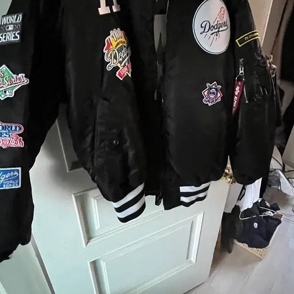 [BUNJANG] New Era x Alpha Industries x MLB LA Dodgers Reversible Bomber Jacket / 뉴에라x알파인더스트리xMLB LA다저스 봄버 리버서블 점퍼