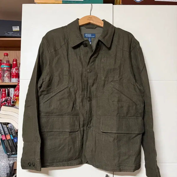 [BUNJANG] Polo Linen Herringbone Utility Chore Jacket - Size M / 폴로 / 리넨 헤링본 유틸리티 , 초어 자켓 / M