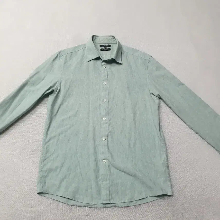 [BUNJANG] Fahrenheit Linen Blend Shirt Mint 100 / 파렌하이트 린넨 셔츠 민트색 남방 100