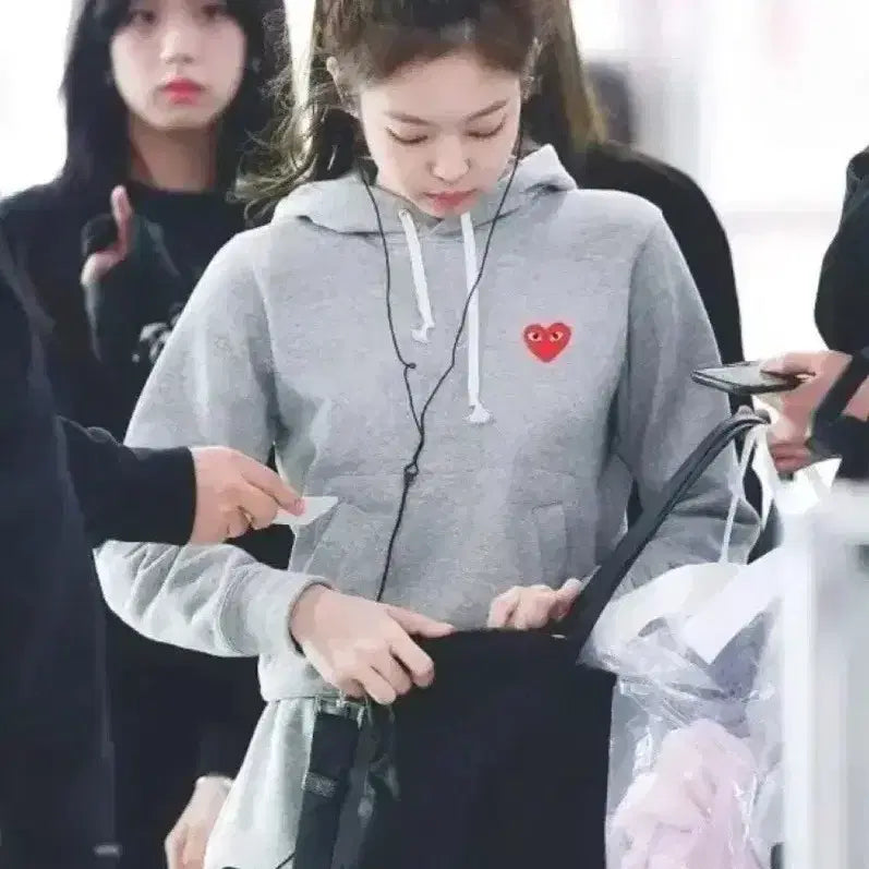 [BUNJANG] Comme des Garçons Hooded Sweatshirt (Unisex) / 꼼데가르송 후드티[그레이/블랙] 남여공용