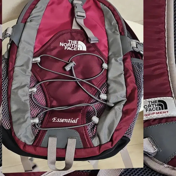 [BUNJANG] The North Face Essential Backpack Burgundy/Gray / 무배.미사용.노스페이스 Essential 백팩 버건디/그레이