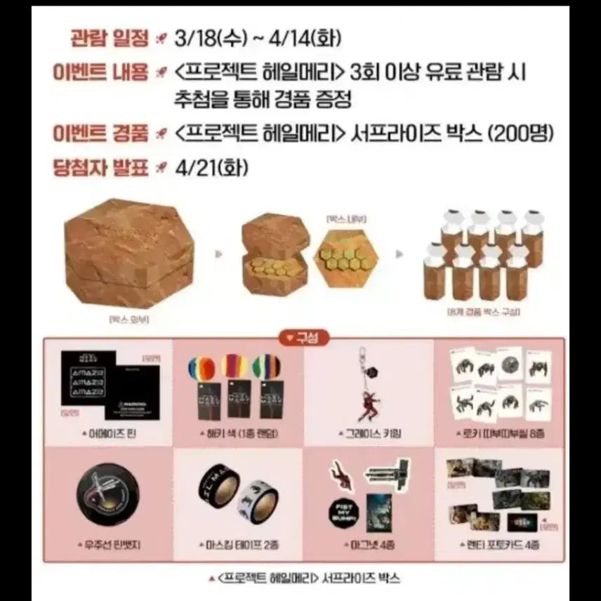 [BUNJANG] Project Hail Mary Surprise Box Limited Edition / 프로젝트 헤일메리 서프라이즈 박스 한정판