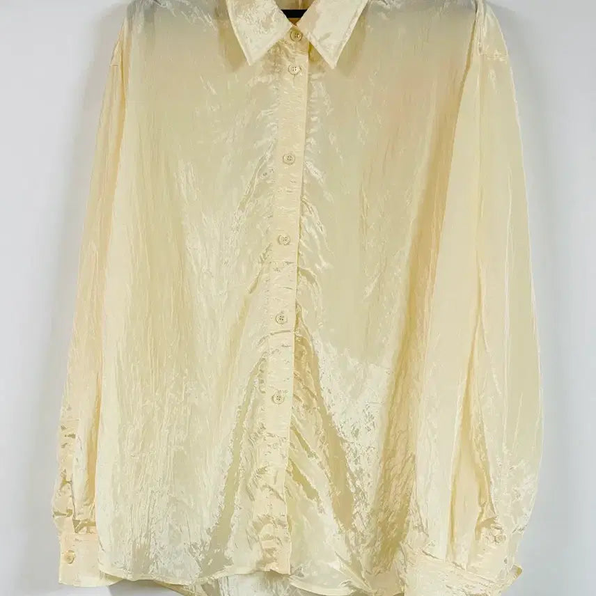 [BUNJANG] GBH Yellow Wrinkle See-Through Blouse Shirt / gbh 옐로우 링클 시스루 블라우스 셔츠 지비에이치