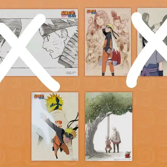 [BUNJANG] Naruto 20th Anniversary Lottery Prize I & H Set - Illustration Board & Can Badges / 나루토 20주년 쿠지 i상 일러스트보드 3종 일괄