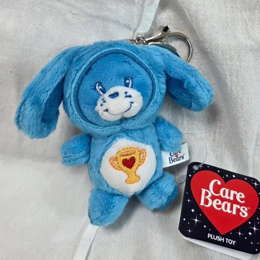 [BUNJANG] Care Bears Champ Bear Bunny Ear Plush Keychain / 케어베어 챔프베어 토끼 귀 인형 키링 새상품