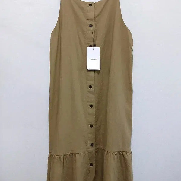 [BUNJANG] CLRIDE.N Khaki Strap Long Dress / CLRIDE.N 멜빵 롱 원피스 카키색
