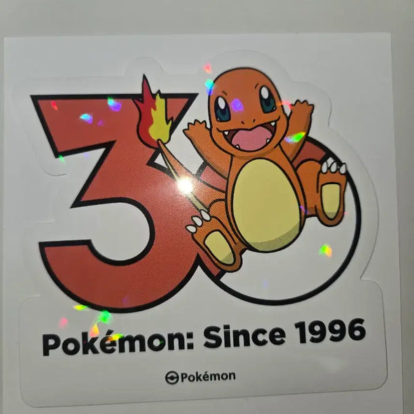 [BUNJANG] Pokemon 30th Anniversary Logo Charmander Hologram Sticker / 포켓몬 30주년 로고 파이리 홀로그램 스티커 판매합니다.