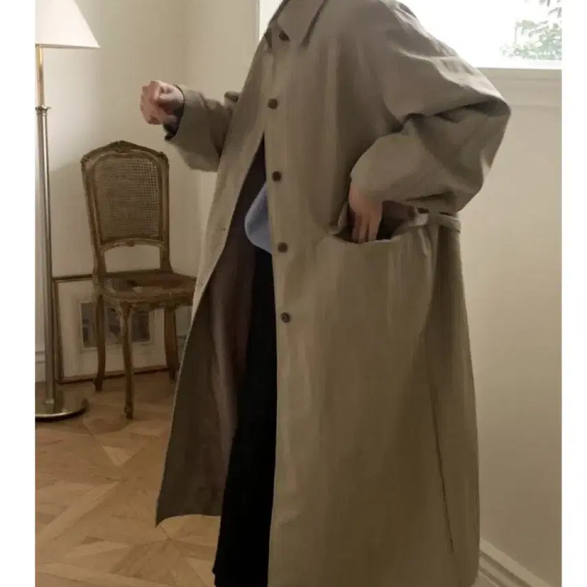 [BUNJANG] Deondo Luster Trench Long Coat / 새상품)드온도 러스터 트렌치 롱코트