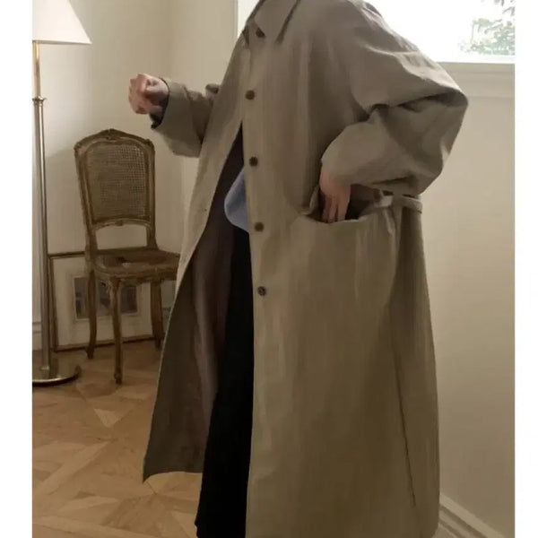 [BUNJANG] Deondo Luster Trench Long Coat / 새상품)드온도 러스터 트렌치 롱코트