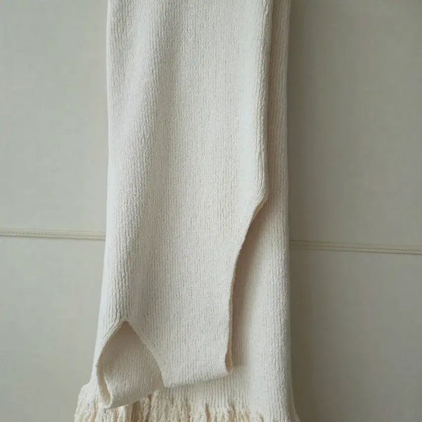 [BUNJANG] Massimo Dutti Ivory Knit Tassel Long Dress / 마시모두띠  아이보리 니트 태슬 롱 원피스
