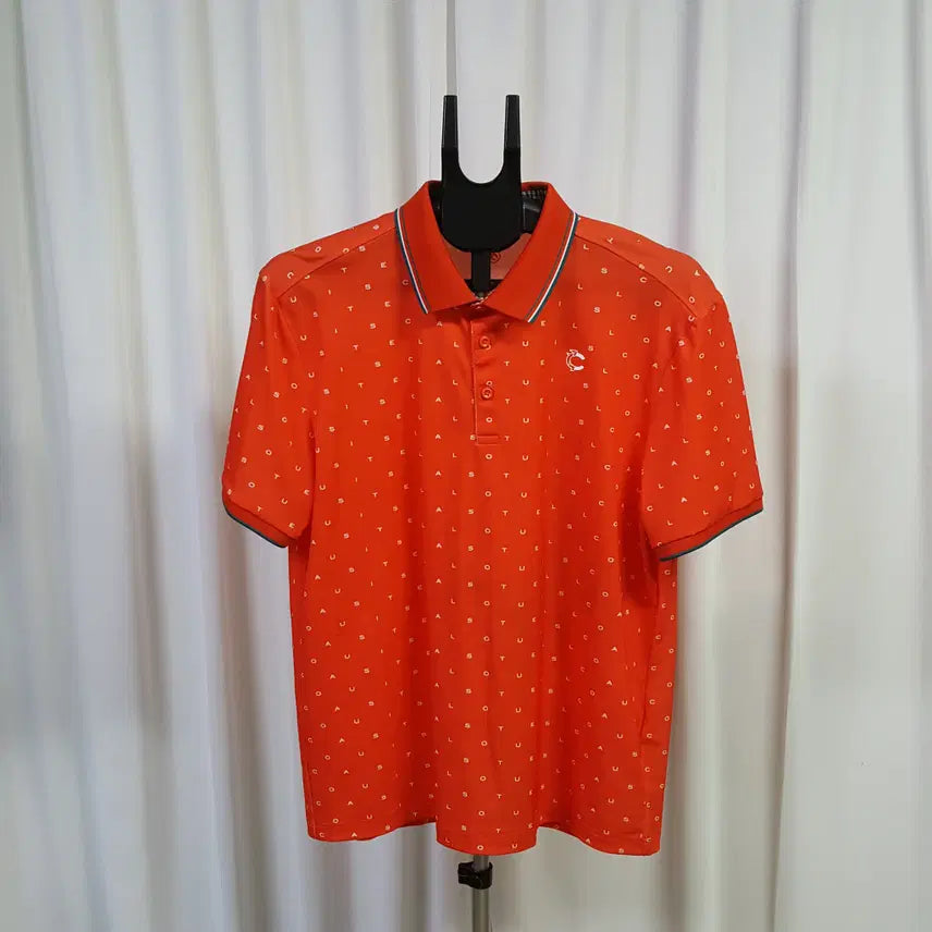 [BUNJANG] Louis Castel Men's Orange Golf Short Sleeve Polo Shirt Size 110 / 루이까스텔 남성 골프 카라 반팔 티셔츠 오렌지 110 오일장 0331