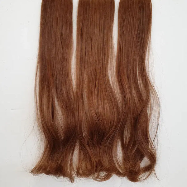 [BUNJANG] Wave Clip-In Hair Extensions (Chestnut Brown, 43cm, 3pcs) / 웨이브 붙임머리(3pcs)