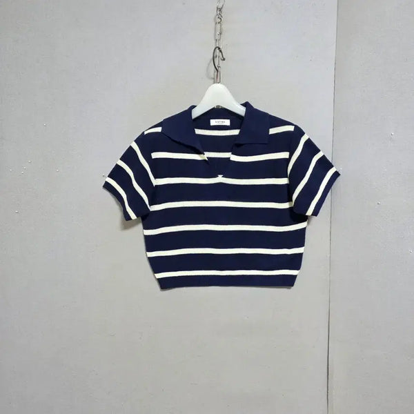[BUNJANG] Sistina Navy Collar Knit N5714 / 시스티나 네이비 카라 니트 n5714