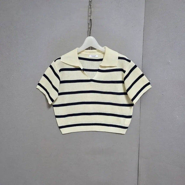 [BUNJANG] Sistina Ivory Collar Knit - Size S / 시스티나 아이보리 카라 니트 S  n5715