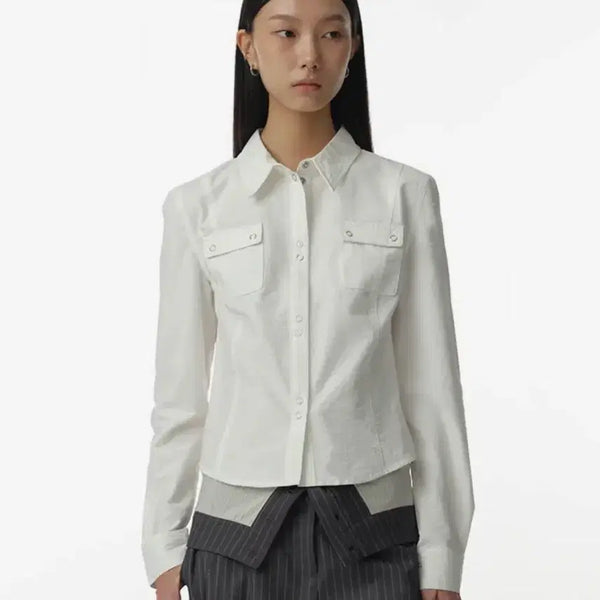 [BUNJANG] Millowoman Work Snap Shirt M / 밀로우먼 워크 스냅 셔츠 M