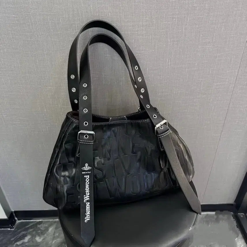 [BUNJANG] Vivienne Westwood Leather Clutch Tote Bag Black / 비비안웨스트우드 클러치백 토트백 블랙 소가죽 여성