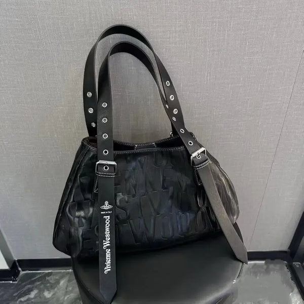 [BUNJANG] Vivienne Westwood Leather Clutch Tote Bag Black / 비비안웨스트우드 클러치백 토트백 블랙 소가죽 여성