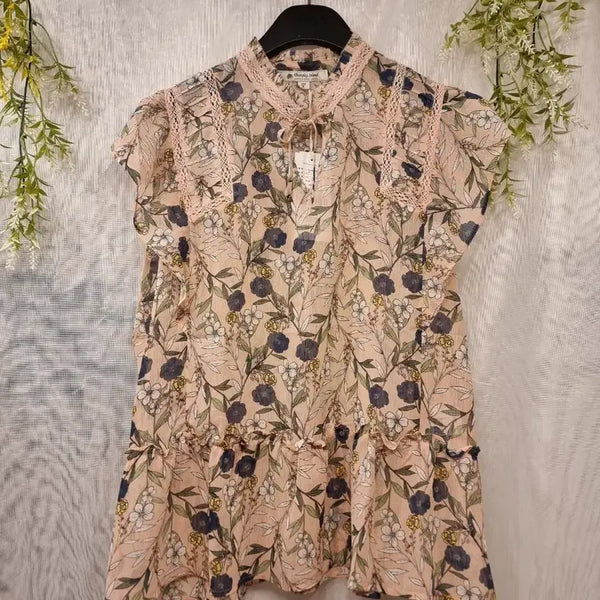 [BUNJANG] Thursday Island Floral Chiffon Blouse (Size S) / 새상품 S 플라워 쉬폰 블라우스 써스데이아일랜드