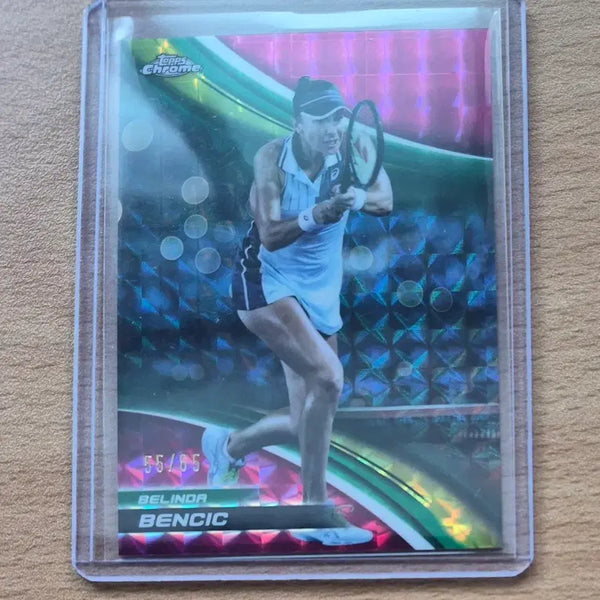 [BUNJANG] Belinda Bencic 2025 TopsChrome Tennis Limited Edition Pink Geometric Reflector Card / 2025 탑스크롬 테니스 벨린다 벤치치 65한정 핑크 지오메트릭 리플