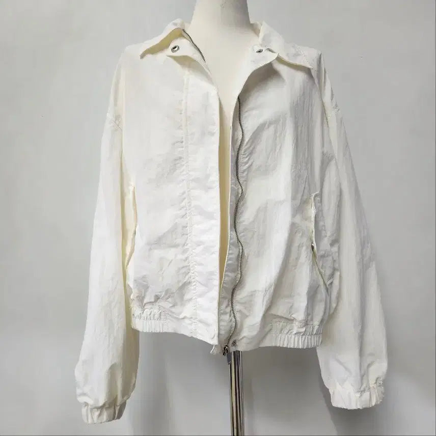 [BUNJANG] MIXXO Nylon Stand Collar Jacket Ivory M / MIXXO 나일론 스탠카라 자켓 아이보리 M