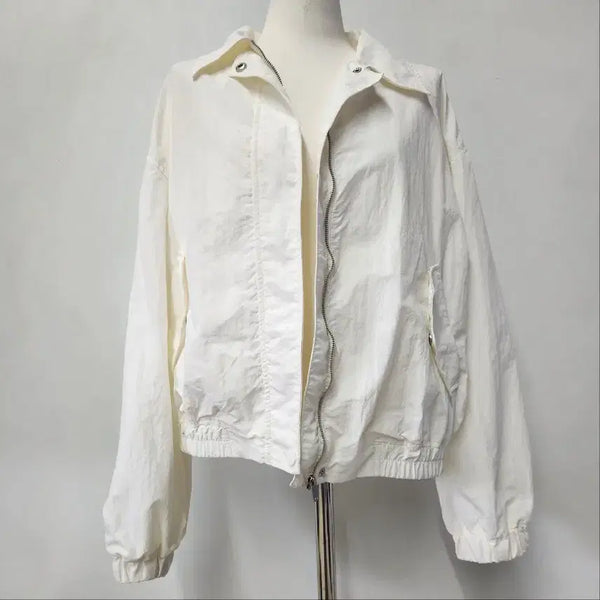 [BUNJANG] MIXXO Nylon Stand Collar Jacket Ivory M / MIXXO 나일론 스탠카라 자켓 아이보리 M