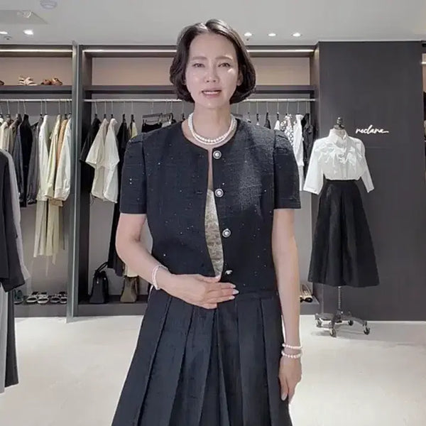 [BUNJANG] Reclara Black Label Didi Mood Puff Tweed Jacket / 리클라라 블랙라벨 디디무드 퍼프 트위드