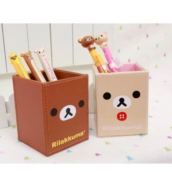 [BUNJANG] Classic Rilakkuma & Korilakkuma Leather Pencil Holder / 고전 리락쿠마&코리락쿠마 가죽 연필꽂이