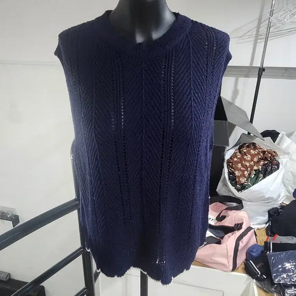 [BUNJANG] Navy Knit Vest / 네이비 니트 조끼 베스트
