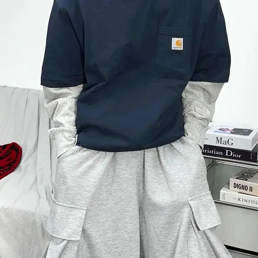 [BUNJANG] Carhartt Navy Pocket T-Shirt L / 칼하트 네이비 포켓 반팔티 L