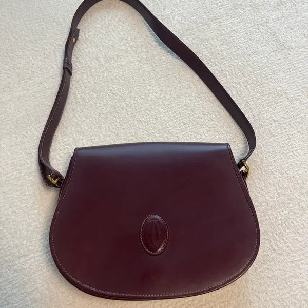 [BUNJANG] Cartier Ruby Line Half-Moon Burgundy Shoulder Bag / 까르띠에 루비라인 반달 버건디 숄더백 정품